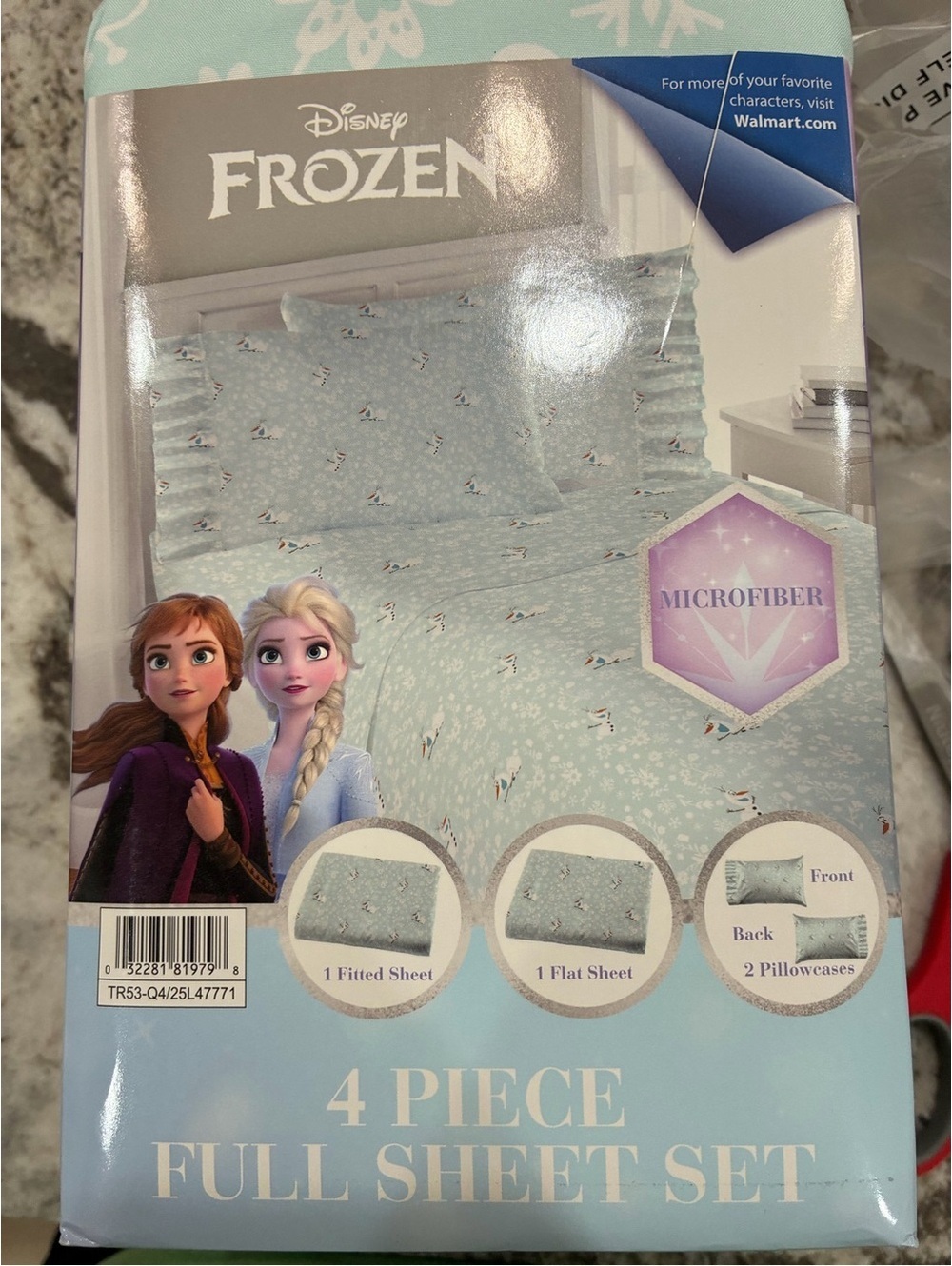 Disney Frozen Full Sheet Set in Light Blue with Character Accents